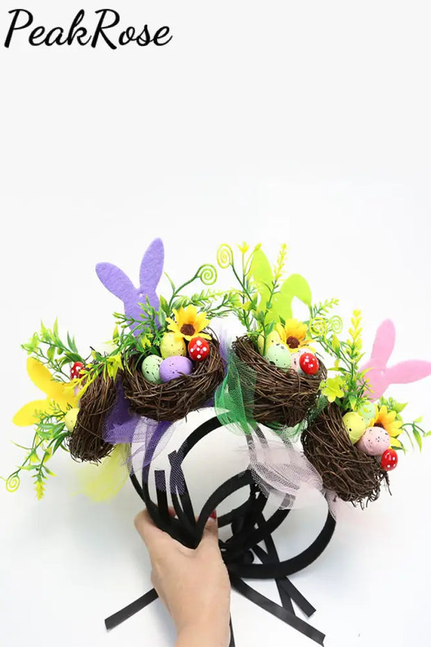 Happy Easter Bunny Bird Nest Decorative Headband