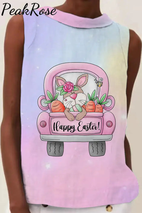 Happy Easter Bunny Carrot Trucks High Neck Tank