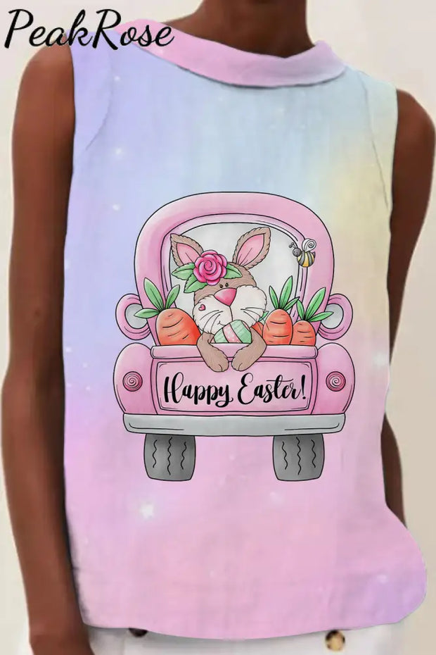 Happy Easter Bunny Carrot Trucks High Neck Tank S / Multicolor