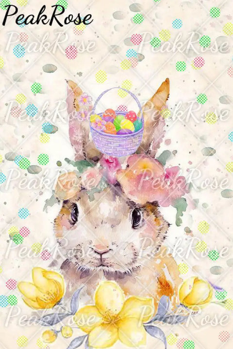 Happy Easter Colorful Polka Dots And Egg Flowers Cute Rabbit Cold Shoulder T-Shirt T-Shirt