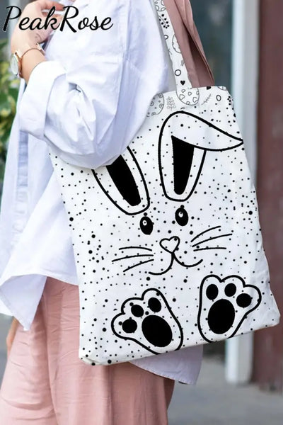 Happy Easter Day Bunnies Eggs Polka Tote Bag