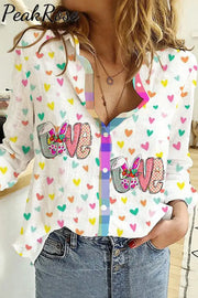 Happy Easter Day Love Bunnies Plaid Long Sleeve Shirt Women