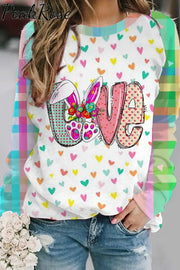 Happy Easter Day Love Bunnies Plaid Sweatshirt