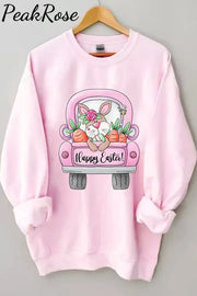 Happy Easter Day Love Bunnies Tructor Print Sweatshirt