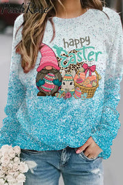 Happy Easter Gnomies Bunny Eggs Sweatshirt S / Ombre