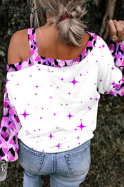 Happy Mardi Gras Heart Off-Shoulder Blouse