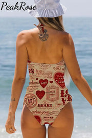 Happy Valentine’s Day Retro Bikini Swimsuit