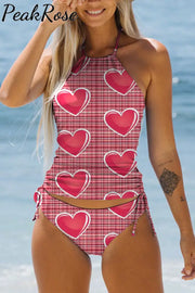 Heart Bikini Swimsuit S / Red