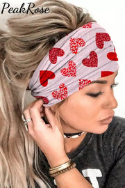 Heart Leopard Elastic Sports Wide Headband