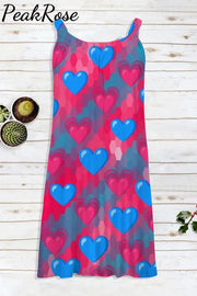 Heart Pattern Beach Sleeveless Dress