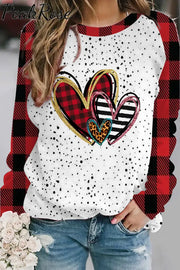 Heart Print Sweatshirt S / Polka