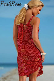 Heart Retro Beach Sleeveless Dress