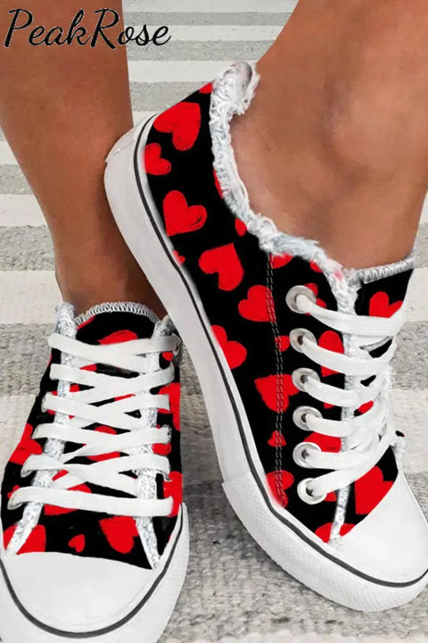 Heart-Shape Daily Canvas Shoes