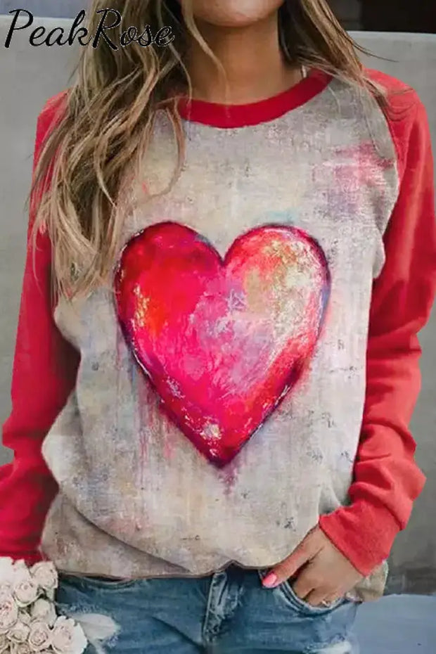 Heart-Shape Old Fashion Sweatshirt