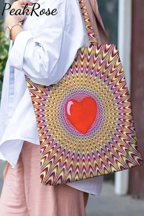 Hearts Apparent Movement Retro Tote Bag Photo Color / 30*40 Cm