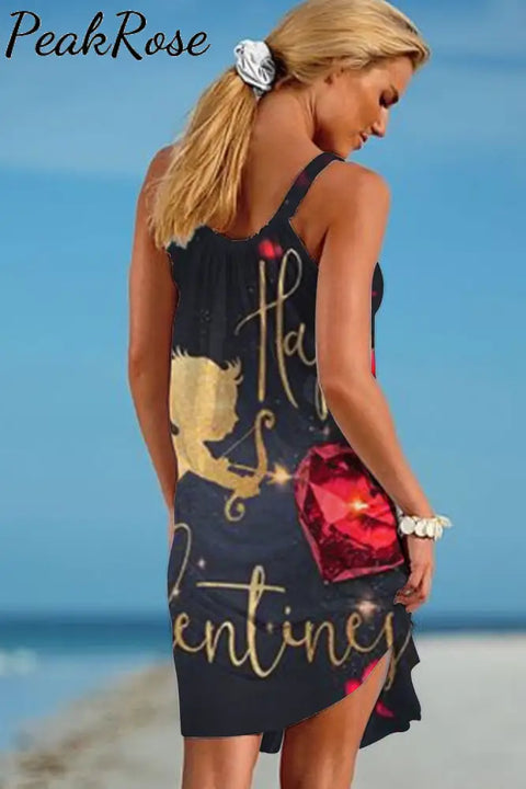 Hello Valentine’s Day Beach Sleeveless Dress