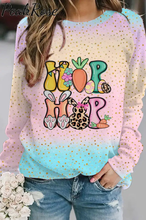 Hip Hop Easter Bunny Carrots Sweatshirt S / Ombre