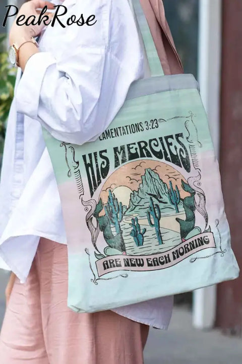 His Mercies Are New Every Morning Christian Paintings Tote Bag