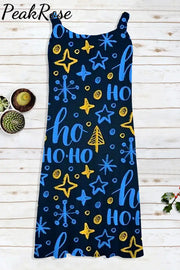 Hoho Print Christmas Sleeveless Dress