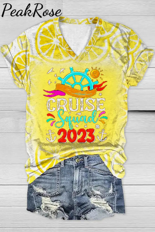 Holidays 2023 Summer Family Seaside Vacation Cruise Squad V Neck T-Shirt T-Shirt