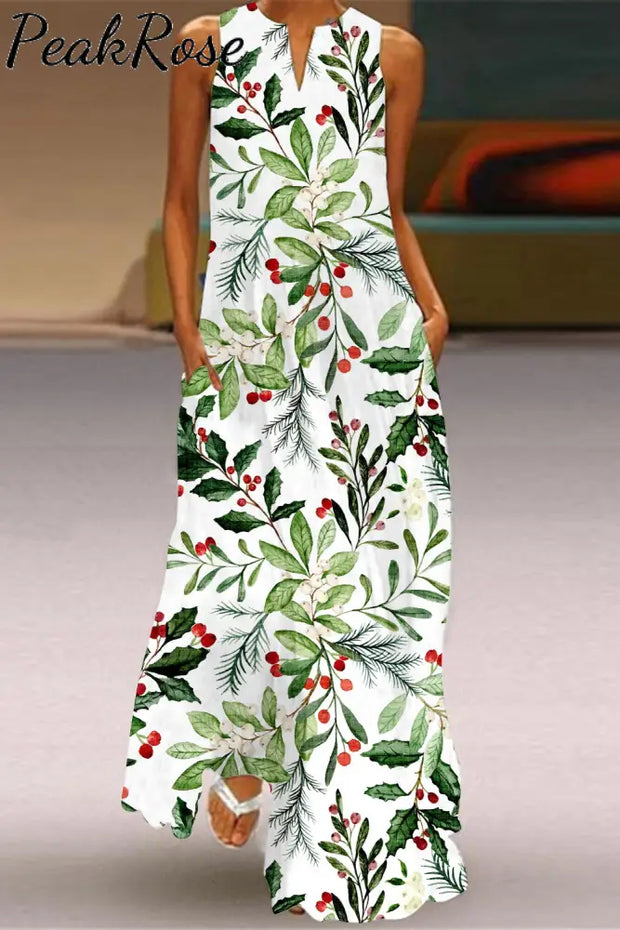 Holly Plants Sleeveless Maxi Dress S / Photo Color