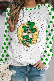 Horseshoe Clover Vintage Splash Ink Sweatshirt