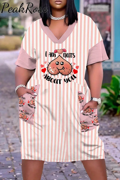 I Am Nuts About You Plus-Size Dress With Pockets Xl / Photo Color Plus Size Dresses