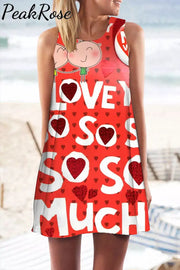 I Love You So Much Tank Dress S / Red