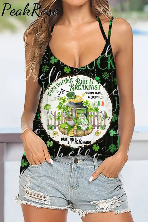 Irish Cottage Bed & Breakfast Gnome Owned Operated Halter Top Tops