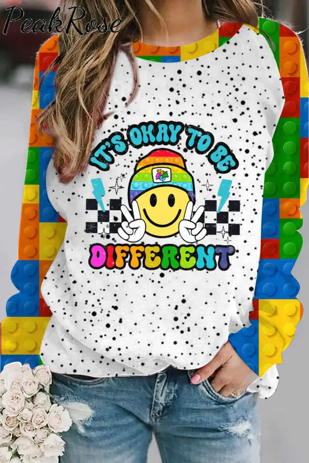 It’s Okay To Be Different Autism Print Sweatshirt