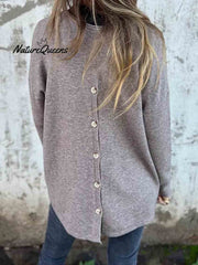 Women's Button Back Casual Knitted Shirt