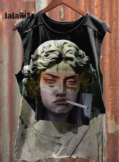 Funny Statue Art Print Tank Top