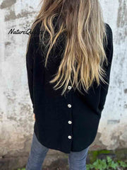 Women's Button Back Casual Knitted Shirt