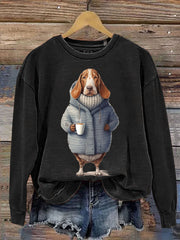 Unisex Dachshund Dog Art Print Casual  Sweatshirt