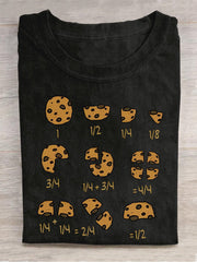 Cookie Fractional Numbers Math Teacher Casual Print T-shirt