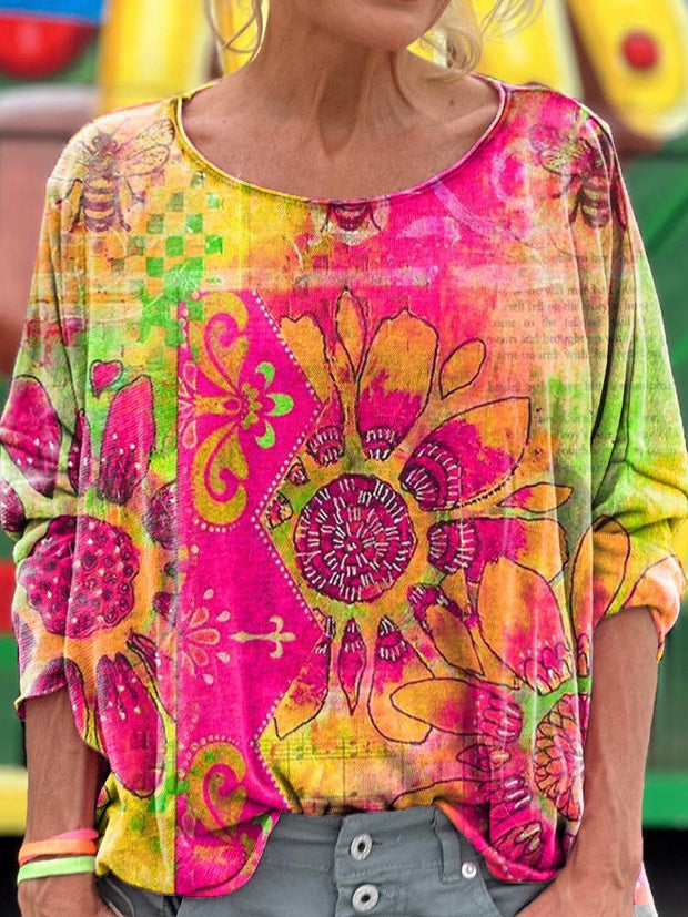 Sunflower Floral Art Print Long Sleeve T-shirt