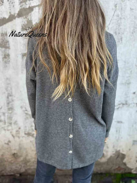 Women's Button Back Casual Knitted Shirt