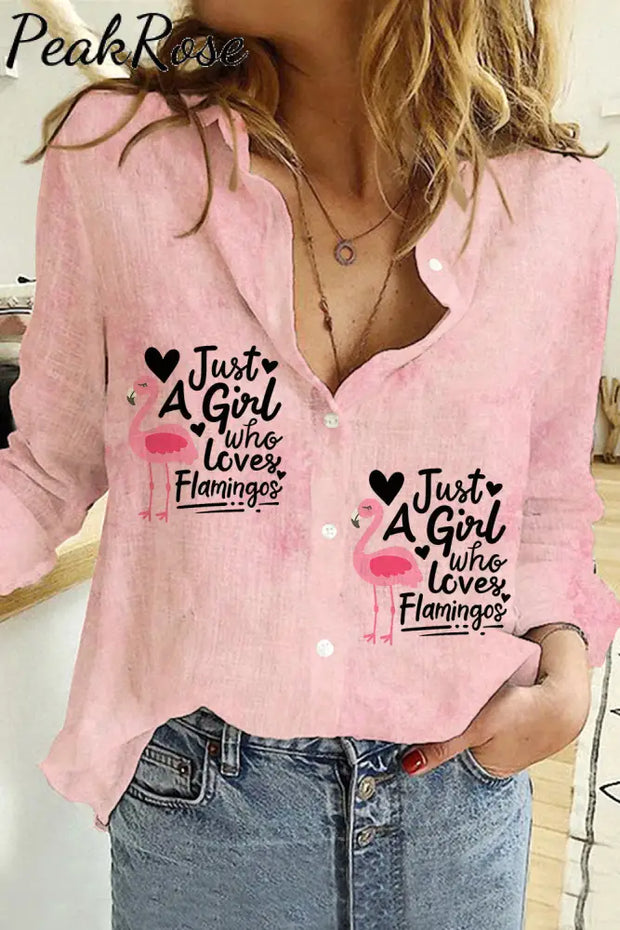 Just A Girl Who Loves Flamingos Long Sleeve Shirt