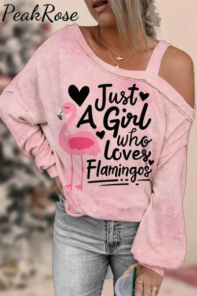 Just A Girl Who Loves Flamingos Off-shoulder Blouse