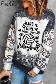 Just A Girl Who Loves Volleyball Print Sweatshirt