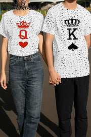 King & Queen Print Couple Outfit T-Shirt T-Shirt