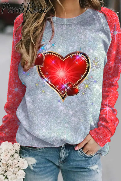 Laser Vintage Heart Sweatshirt S / Grey