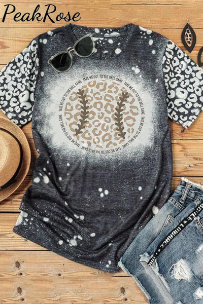 Leopard Baseball Bleached Shirt T-Shirt