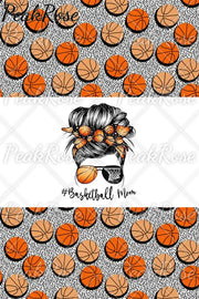 Leopard Basketball Mom Messy Bun Denim Jeans