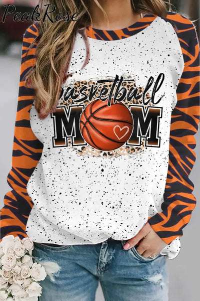 Leopard Basketball Mom Polka Splatter Tiger Stripe Sweatshirt S / Pattern