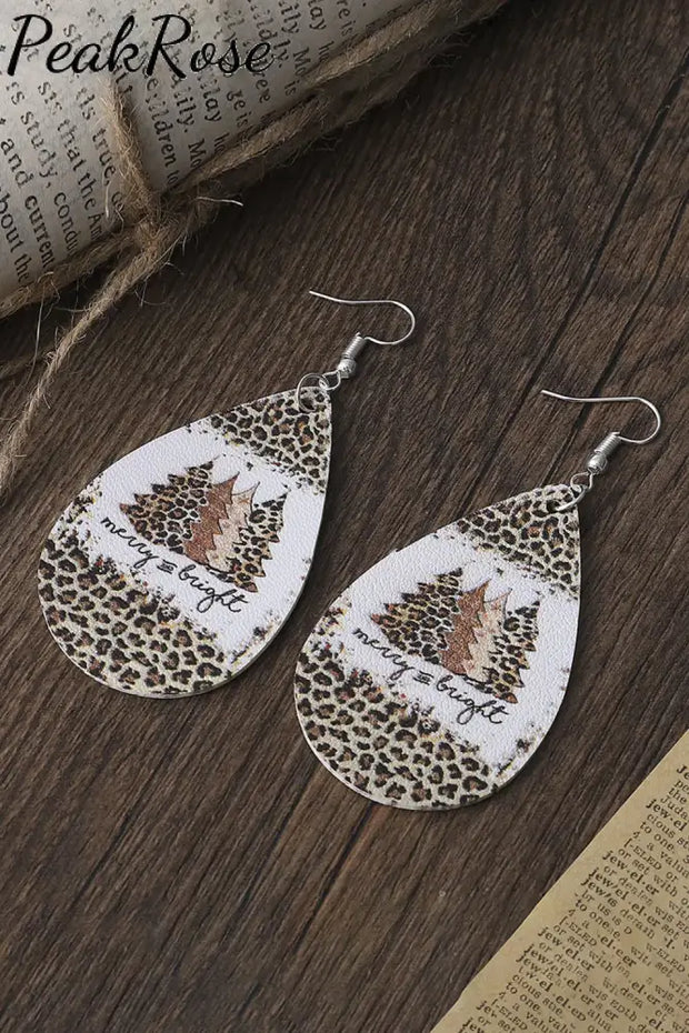 Leopard Christmas Tree Earrings