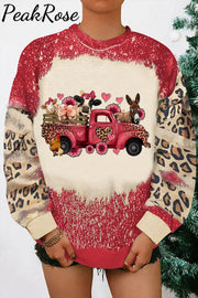 Leopard Farm Animals Truck Print Sweatshirt