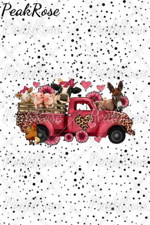 Leopard Farm Animals Truck Print T-Shirt T-Shirt