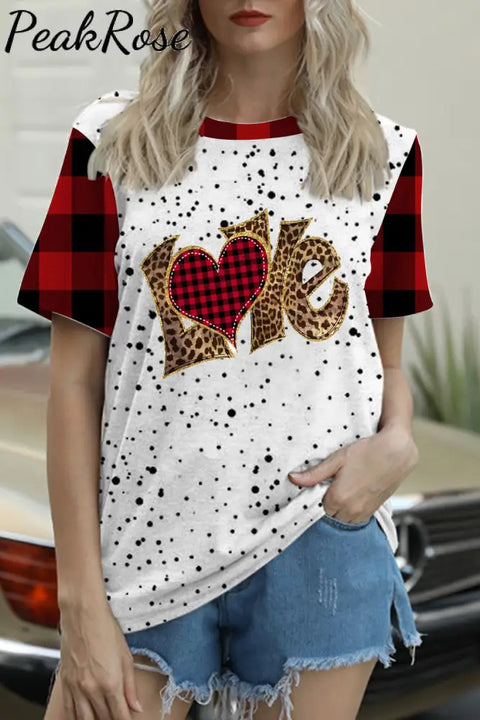 Leopard Heart Bleached T-Shirt T-Shirt