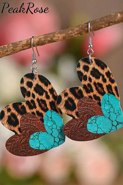 Leopard Heart Earrings One-Size